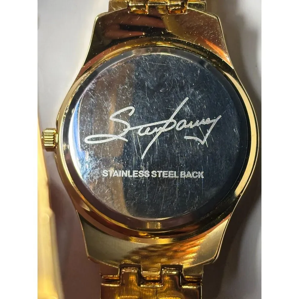 Rare Collector's Item – Steve Harvey Quartz Watch (Gold-Tone, Textured Dial)